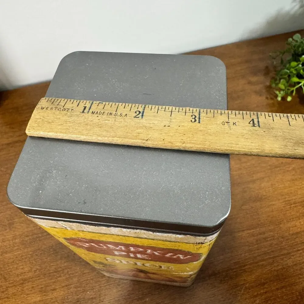 Pumpkin Pie Spice Country Farmhouse Canister Tin 7.75in Tall Autumn Fall